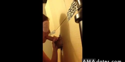 Homemade glory hole for hubby