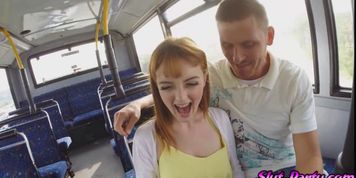 Watch this threesome banging in the passengers bus