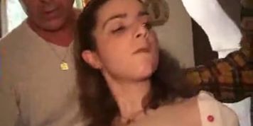 Amateur French creamy gangbang