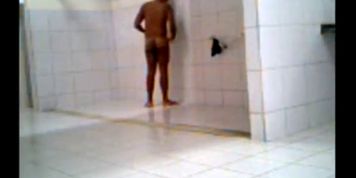caught a guy turned on in gym shower