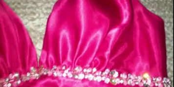 Hot Pink Satin Prom Dress