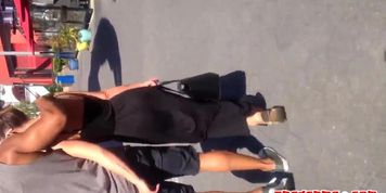 Asian thong in see thru black dress