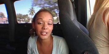 Sweet mulatta gets on the bus for sex action