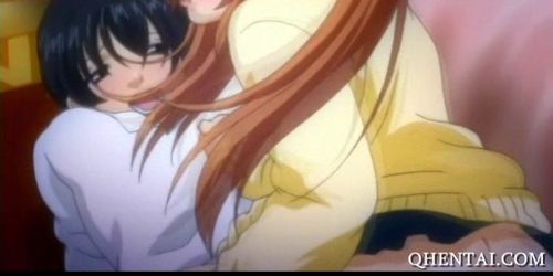 Dick riding busty hentai school doll climaxing