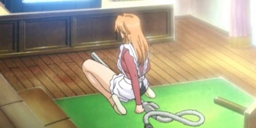 Horny hentai housewife masturbating pussy