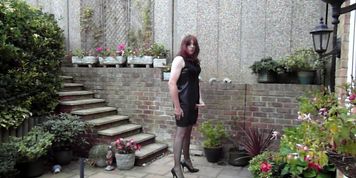 Trannie Friendly Dress - Wanking in the garden