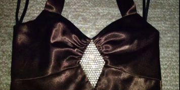 Brown Satin Homecoming Dress 2