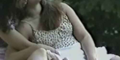 Amateur lesbians on public park