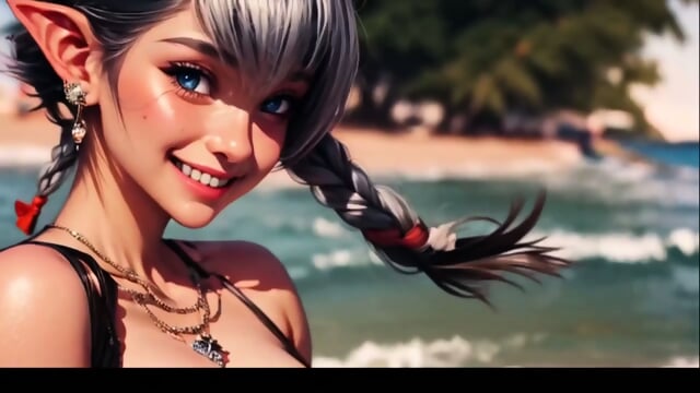 AI Fantasy Babe Beach Tease