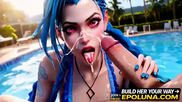 eD Animation ; League of Legends - Jinx Titjob Cum On Face Uncensored Hentai ¦ AI Generated Cosplay