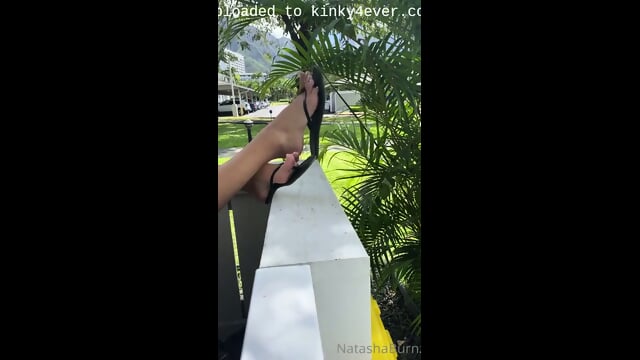 Amateur Girlfriend With Feet Dangling Her Flip-flops Outdoo With Super Sexy Kinky4Ever