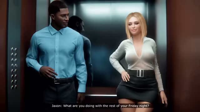 BBC Boss Stucked in Elevator with Milf Secretary (eD Gameplay) HOT