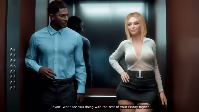 Blonde Secretary Wife Trapped in an Elevator with BBC co-worker (eD Sexgame)