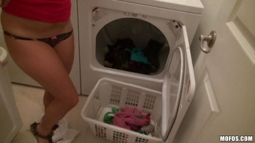 Mofos - latina washing clothes and showing off her titties