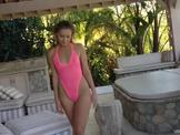 Hot pink seethtough swimsuit