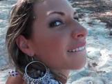 POV latina blonde riding BFs pecker at the beach