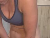 I have some naughty fun in the garage gym after my work