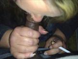 Granny smoking and sucking