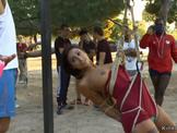 Slaves in bondage disgraced in public