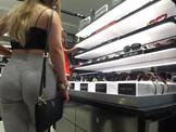 Hot Candid Ass in White Leggings