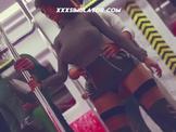 Stranger Fucks Horny Brunette MILF in Public Bus