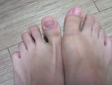 Cute Korean ex girlfriend feet play
