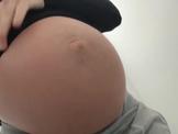 Toilet pees while heavily pregnant