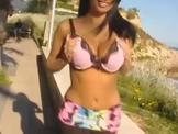 Pretty Brunette flashing it all out in public