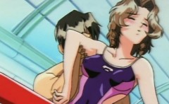 Hentai babe in swimsuit gets fucked in the pool