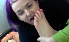 Emo Goth Girl's Foot Fetish Webcam Show