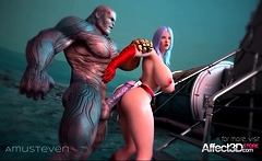 Superhero ed animation with a big tits beauty