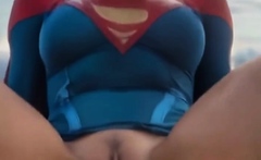 Brunette supergirl pussy fucked on beach and bedroom anal