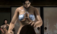 eD shemale anime Lara Croft sucking bigcock and facial