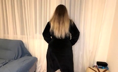 Perfect blond making solo masturbation