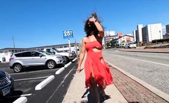 Tera amateur brunette girl public posing