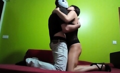 Latina in Heels Gives Passionate Blowjob to Big Cock