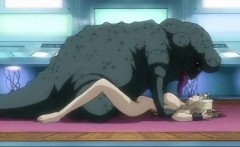 Hentai blonde licked and fucked by a monster