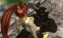 Sexy eD anime monster fucked in the forest