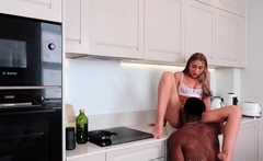 Sexy African beauty gives interracial blowjob on hidden cam