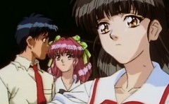 Tied anime coed poked from behind by pervert