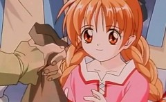 Sexy blond anime gets aroused as gets