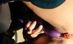 Public Car Masturbation with Sex Toy for Multiple Orgasms