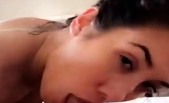 Big tit brunette sucks a big cock blowjob POV