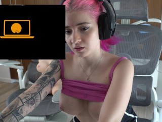 Reacting to futanari porn: giant cocks and huge tits - Emma Fiore TANTALY