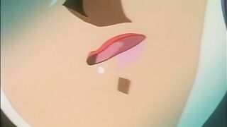 Roped hentai gets rings in her tits and pussy brutally fucked