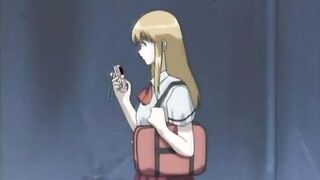 Hentai coed almost pukes while getting a big tentacle in her mouth