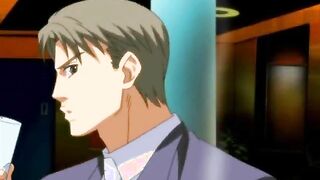 Two hentai guys having hot night kiss