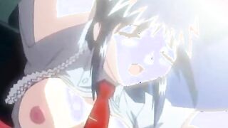 Tied hentai girl with dildo fucked