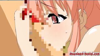 Hottie hentai girl riding a hard cock