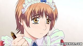 The maid was a futanari and hentai sex